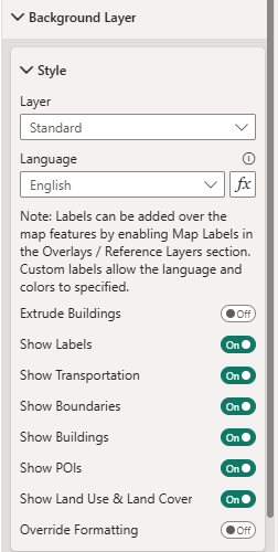 Background layer configuration options